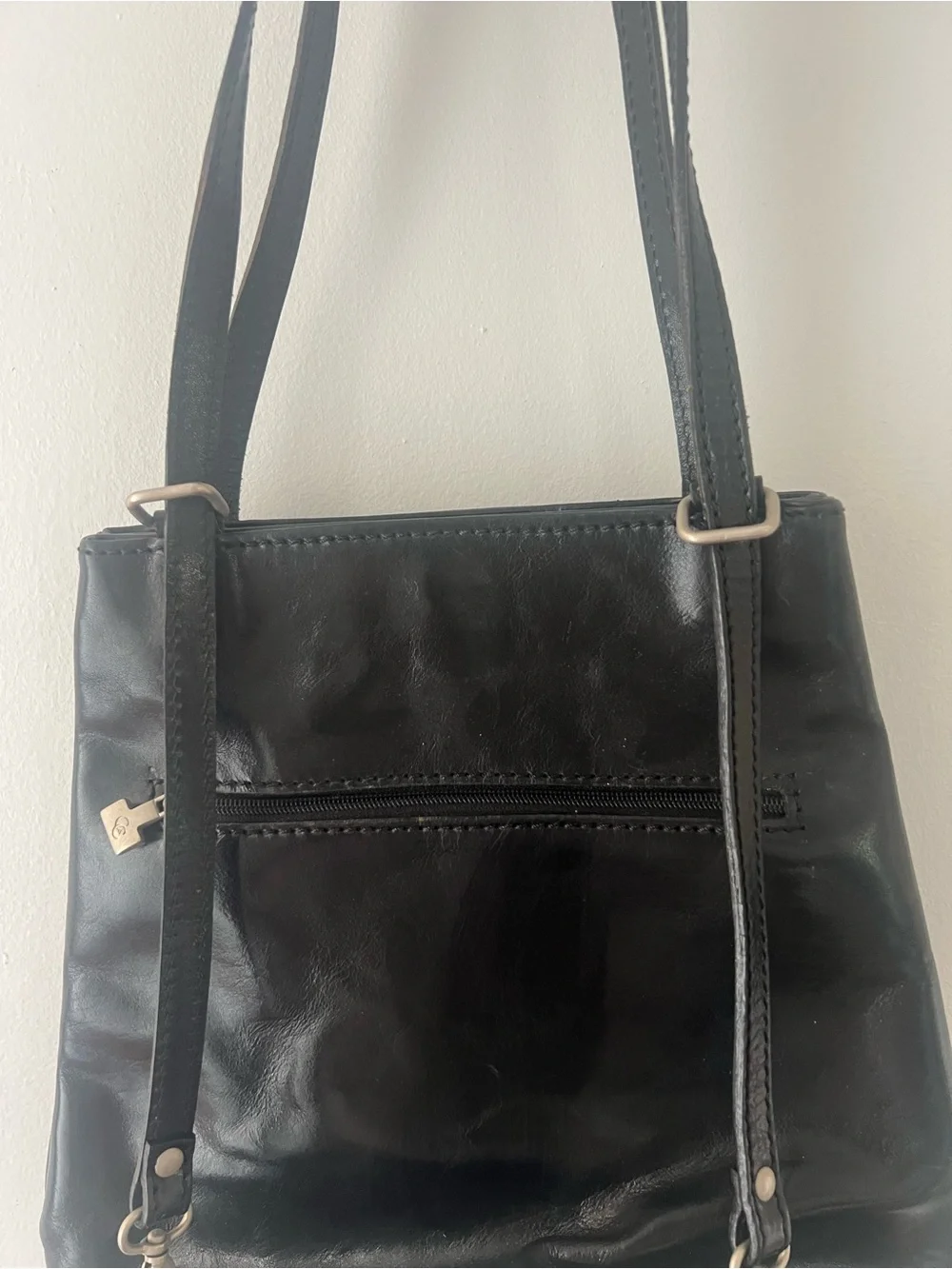 Classic Black Italian Leather Shoulder Bag